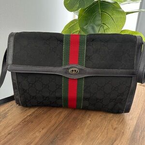 Gucci Black and Green Crossbody Bag